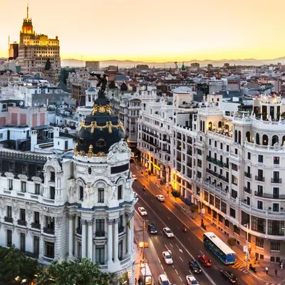 Vista general de Madrid o vista desde el apartamento