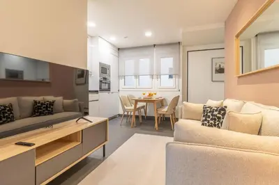 Zona de estar de Colorful 2-Bed Apartment for 3 in La Latina