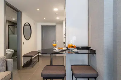 Zona de estar de Cozy Studio for 2 in Central Madrid