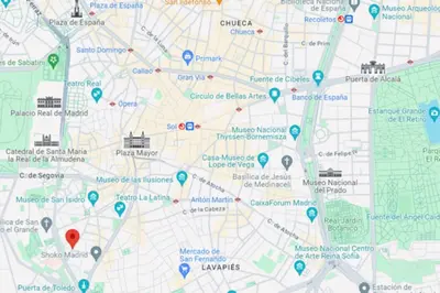 Plano de Encanto Madrileño para 2, vive en Calle del Aguila E3