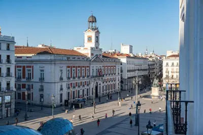Vista general de Madrid o vista desde el hostal o pensión